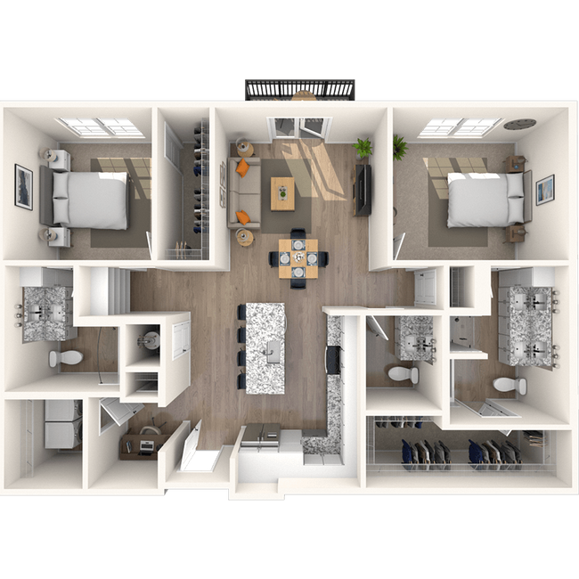 Traditional 2x2 1320-1358 SF-FP 5219 floor plan